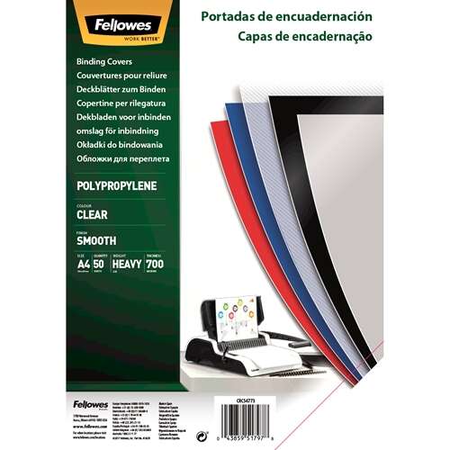 Fellowes 5477301 capa para encadernação A4 Polipropileno (PP) Tra