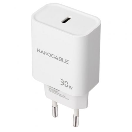 CARGADOR DE PARED NANOCABLE 10.10.2009 1XUSB TIPO-C 30W BLANCO