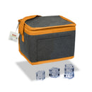 BOLSA TÉRMICA TIPO SACO DE 4,5 LITROS, DESIGN EM JEANS CINZA COM