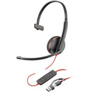 POLY Headset Monaural Blackwire 3210 com USB-C + Adaptador USB-C/
