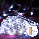 LUZES DE CORDAS DE FIO DE COBRE DE CÉLULA DE MOEDAS, BRANCO FRIO,