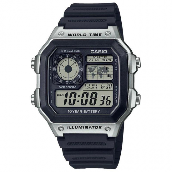 RELOGIO DIGITAL CASIO COLLECTION MEN AE-1200WH-1CVEF 45MM AZUL