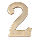 NUMERO 2 LATÃO POLIDO 10CM FIXAÇÃO INVISIVEL EDM