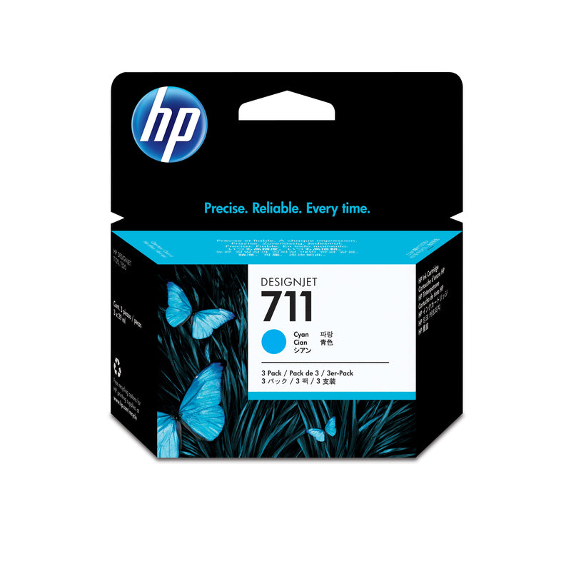 HP Conjunto Triplo de Tinteiros DesignJet 711 Ciano de 29 ml