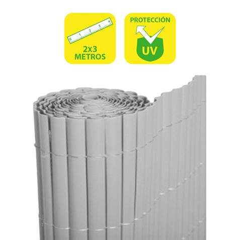 SUNGARDEN CAÑIZO PLASTICO DOBLE CARA 2X3M - COLOR GRIS CLARO