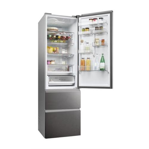 FRIGORÍFICO COMBINADO HAIER HTW5620CNMP 205X60 NF DARK INOX 3D