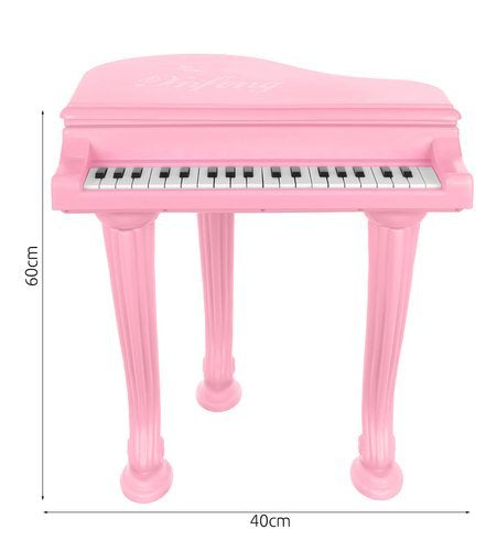 PIANO DE CAUDA ELETRÓNICO C/ MICROFONE P/ CRIANÇAS - ROSA