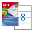 PACK 10 FOLHAS COM 8 ETIQUETAS 105X74MM APLI DIN A4