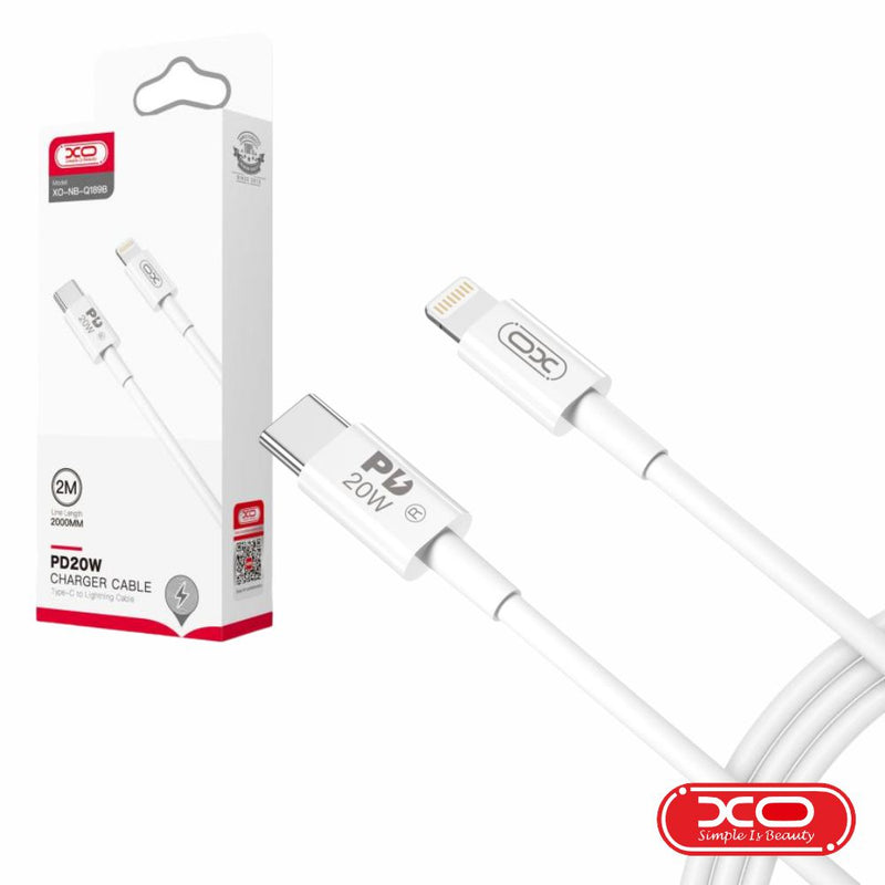 CABO USB-C MACHO  LIGHTNING MACHO 2M PD 20W XO