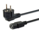 EQUIP CABO POWER SCHUKO ANGLED IEC 60320 C13 3M BLACK