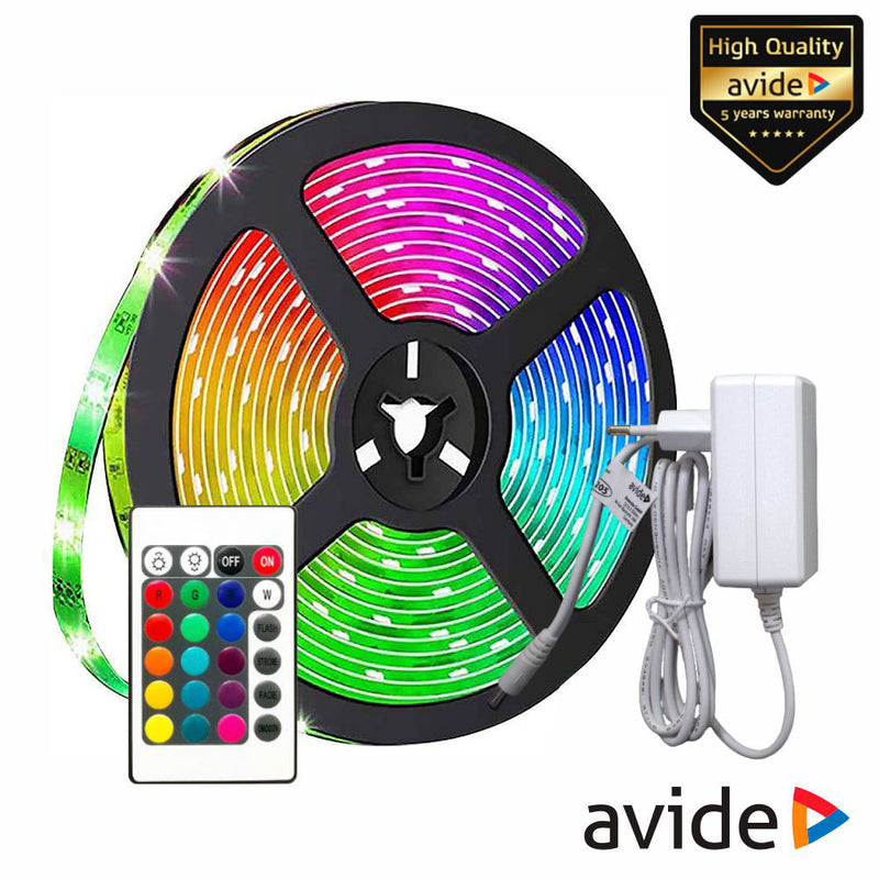 KIT FITA 90 LEDS RGB 12V 3M IP20 C COMANDO AVIDE