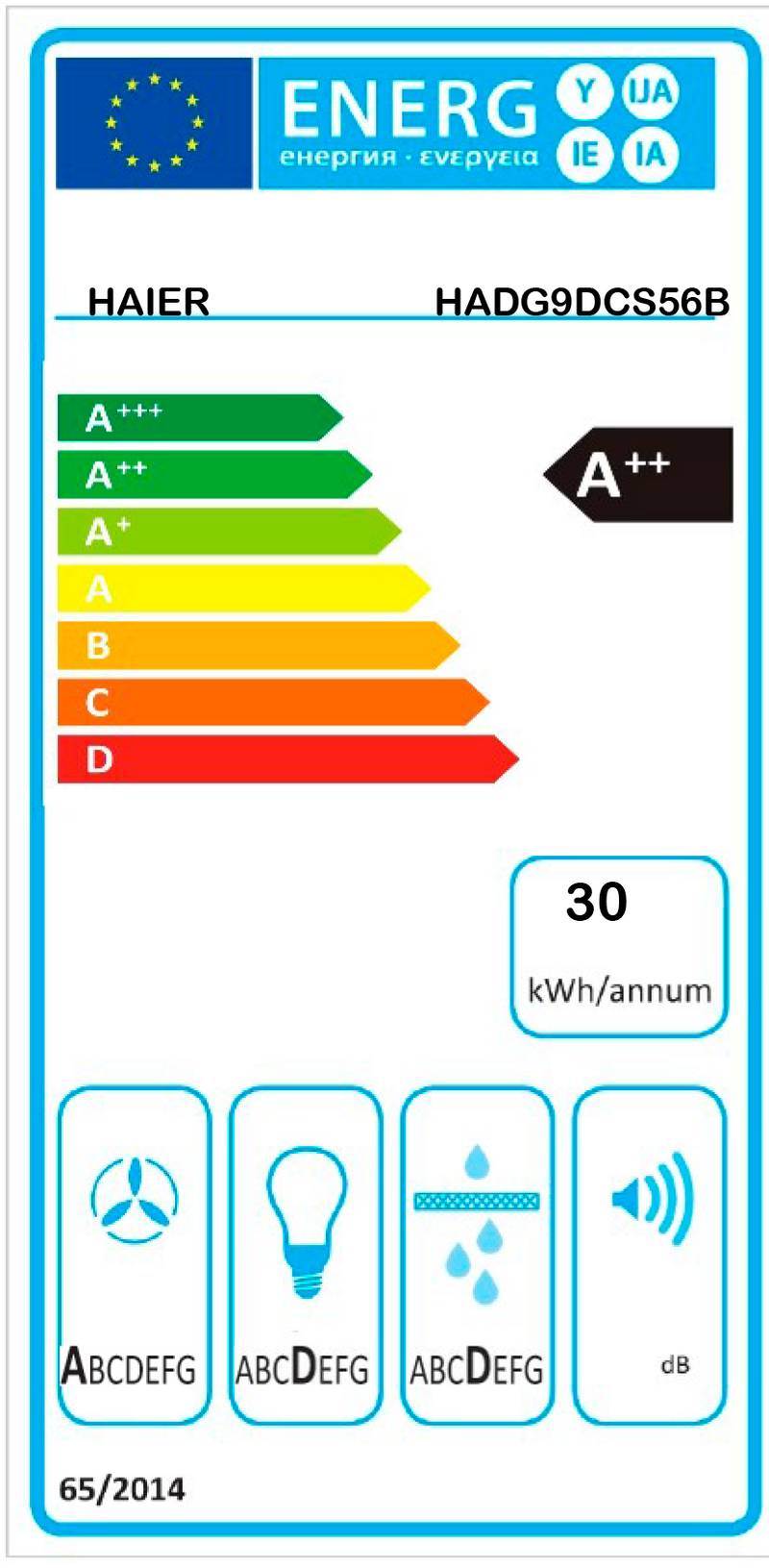 Haier I-Clean Series 4 HADG9DCS56B Montado na parede Preto 650 m³