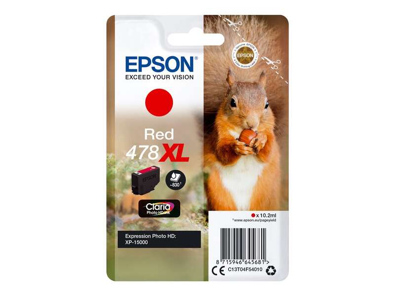 Epson Squirrel Singlepack Red 478XL Claria Photo HD Ink tinteiro