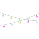 GUIRNALDA SOLAR RECARREGÁVEL, 30 LEDS, LUZ MULTICOR CORES PASTEL,
