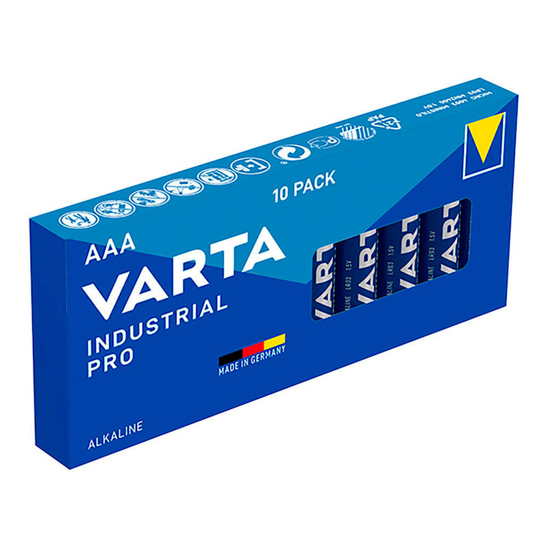 PACK DE 10 PILHAS AAA LR03 VARTA INDUSTRIAL PRO Ø10,5X44,5MM