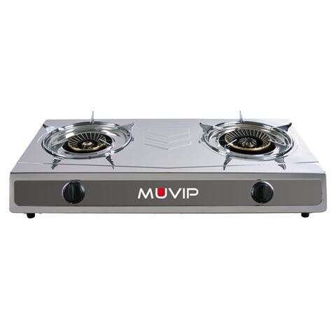 MUVIP SERIE STRONG COCINA DE GAS INOX 2 FUEGOS - ENCENDIDO PIEZOE