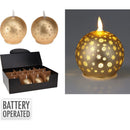 VELA LED BOLA DE NATAL, BRANCO QUENTE, DOURADA. BASICS