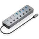 HUB USB TIPO-C 3.2 AISENS ASUC-8P044-GR 4XUSB 3XUSB TIPO-C 1XUSB