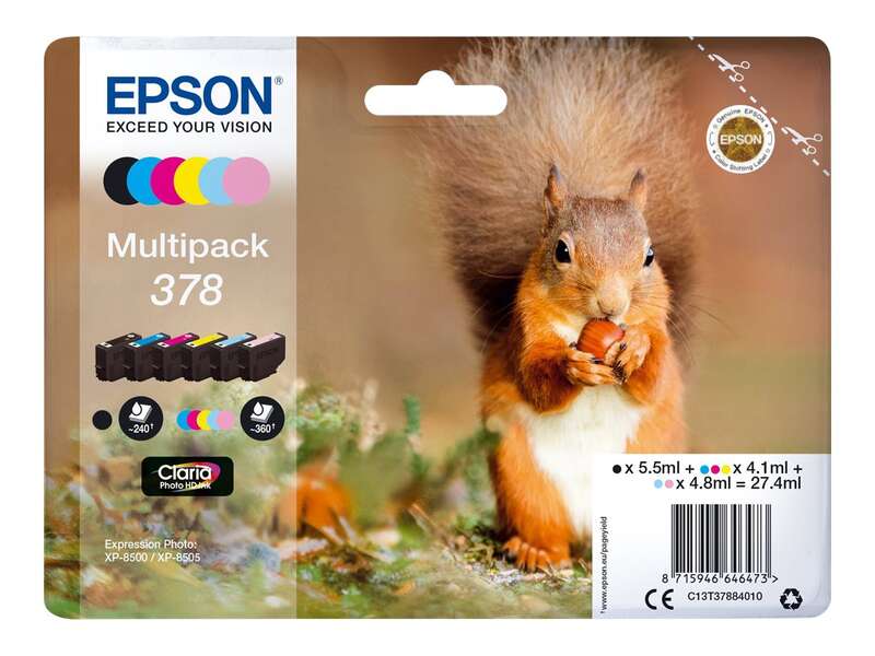 PACK 6 TINTEIROS EPSON 378  C13T37884010