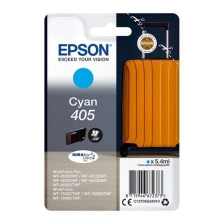 Epson Cyan 405 DURABrite Ultra Ink tinteiro 1 unidade(s) Compatív