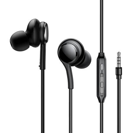 WIRED EARPHONES JR-EW02, HALF IN EAR (BLACK)