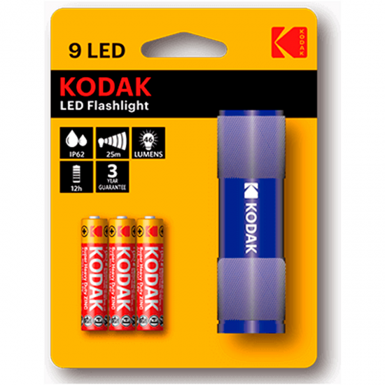 LINTERNA KODAK 9LED + 3 PILAS AAA AZUL