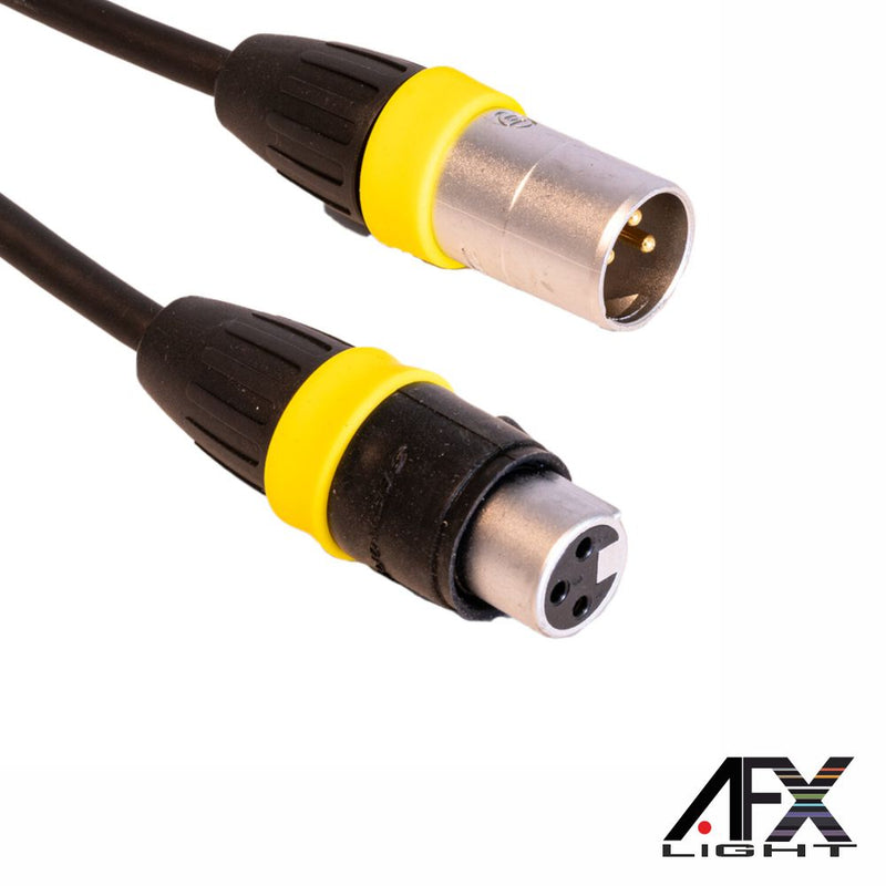 CABO DMX XLR 3P MACHO  XLR 3P FÊMEA IP65 5M AFXLIGHT