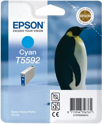 Epson Penguin Tinteiro Cyan T5592 (c/alarme RF+AM)