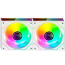 PACK 2 VENTILADORES MARS GAMING MF-3DPROX2R 12CM ARGB BLANCOS