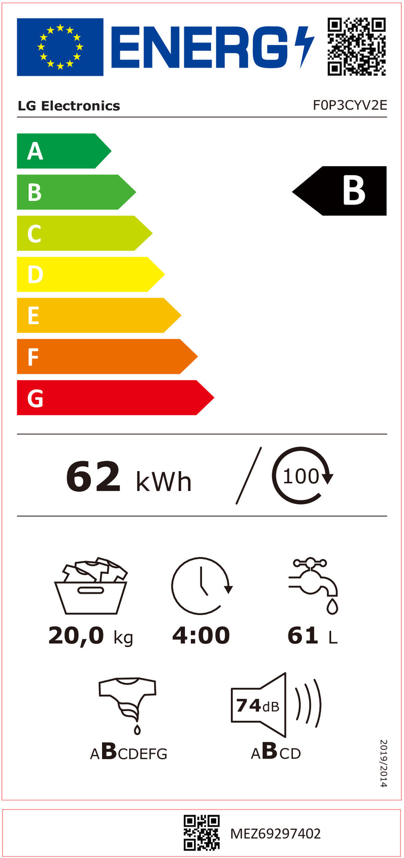 MÁQUINA DE LAVAR ROUPA LG F0P3CYV2E( 1000 RPM - 20 KG - BRANCO  )