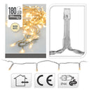 GRINALDA MINI LIGHT BRANCO QUENTE 180 LEDS FIXOS CABO TRANSPARENT