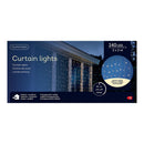 CORTINA DE LUZES LED EXTERNAS EM BRANCO QUENTE, FIXA, COM CABO TR