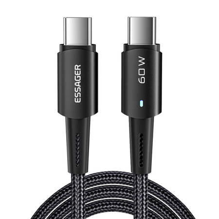 USB-C TO USB-C CABLE 60W ESSAGER 2M (BLACK)