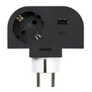 ADAPTADOR GIRATÓRIO SCHUKO 1 TOMADA + USB A+C 30 W 16 A 250 V~