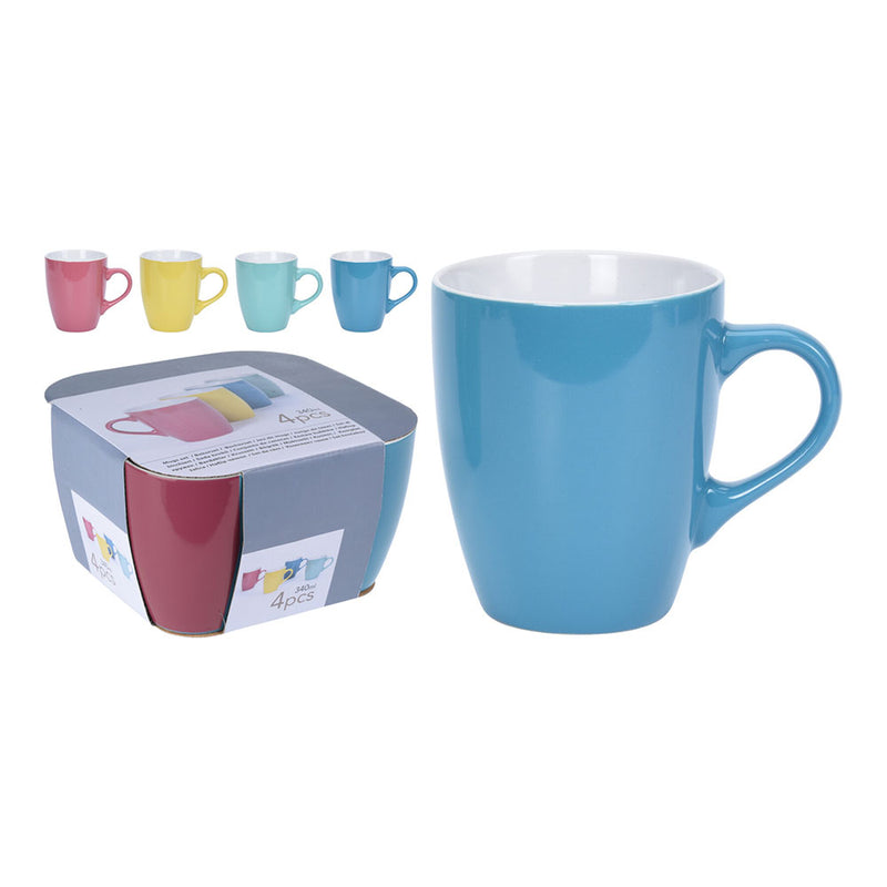 JOGO DE 4 CHÁVENAS MUG 340ML, 4 CORES, Q96000190, EXCELLENT HOUSE