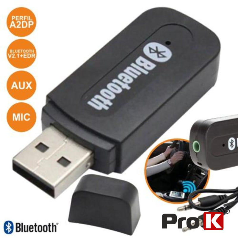 RECEPTOR ÁUDIO BLUETOOTH C CABO AUX PROK