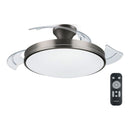 VENTOINHA DE TETO DE LED MODELO ATLAS. COR NIKEL. POTÊNCIA: 28+35