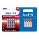 PILHA ALCALINA AAA - LR03 1,5 V Ø10,5 X 44,5 MM, BLISTER COM 8 (4