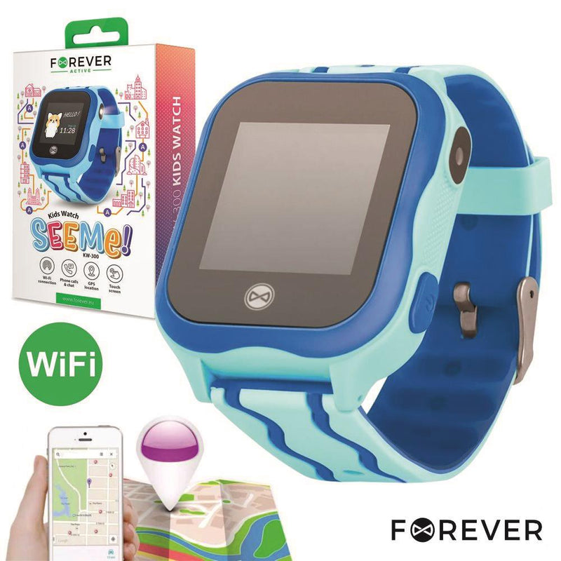 SMARTWATCH GPS GPRS WIFI SIM CRIANÇA AZUL FOREVER