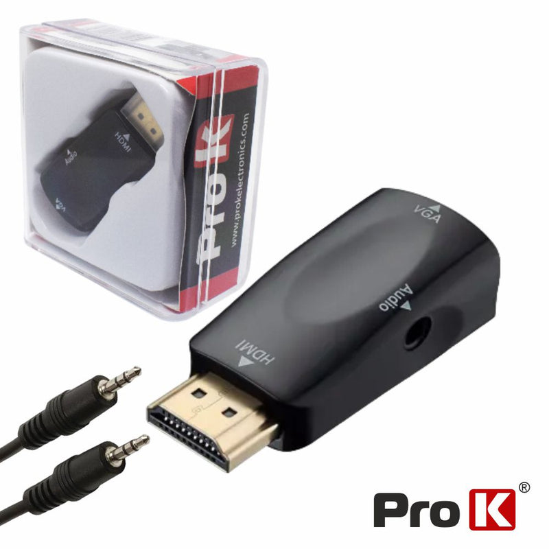 CONVERSOR HDMI -> VGA C ÁUDIO PROK