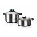 PANELA DE PRESSÃO PRÊST DUO 4 + 6 L, AÇO INOXIDÁVEL 18/10,2 PEÇAS