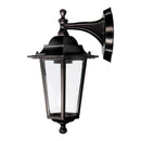 CANDEEIRO DE ALUMÍNIO E VIDRO PARA PAREDE. IP44 E27 60W COR PRETO