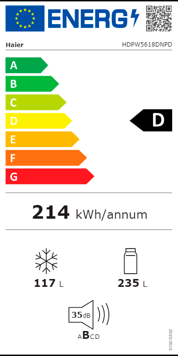 FRIGORÍFICO COMBINADO HAIER HDPW5618DNPD( TOTAL NO FROST  - DARK