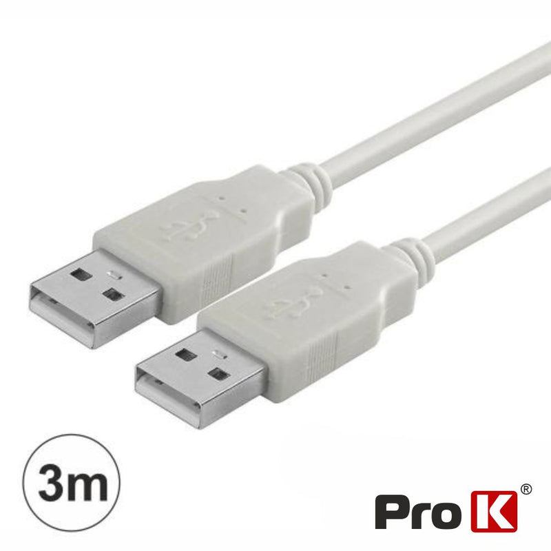 CABO USB-A 2.0 MACHO  USB-A MACHO 3M PROK