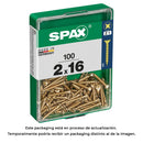 CAIXA 100 UNID. PARAFUSO MADEIRA SPAX CABEZA PLANA YELLOX 2,0X16M