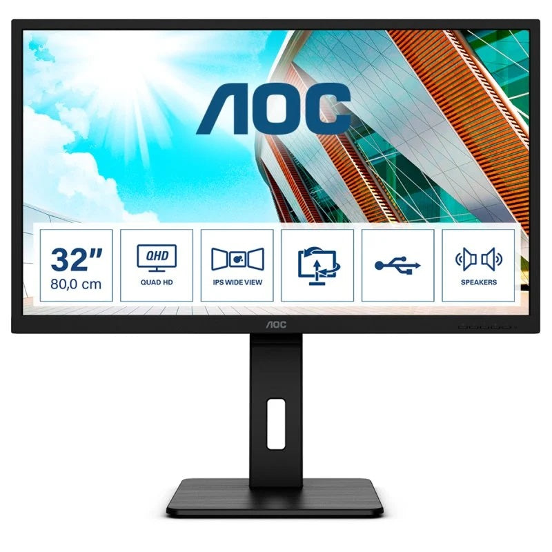 AOC Q32P2CA monitor de ecrã 80 cm (31.5") 2560 x 1440 pixels 2K U