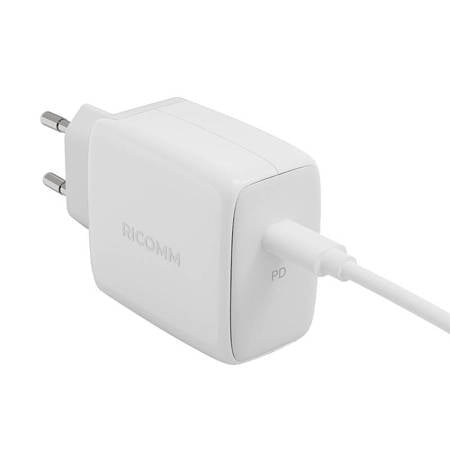 CARREGADOR DE PAREDE 45W GAN RICOMM RC451 EU, 1XUSB-C + CABO USB-