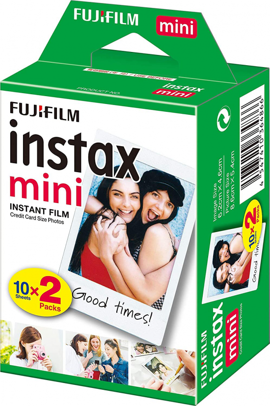 CARGA FUJIFILM INSTAX MINI GLOSSY (2X10 FOLHAS) TAMANHO DA IMAGEM