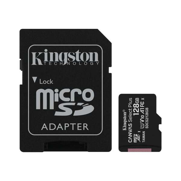 MICROSD KINGSTON CANVAS SELECT PLUS 128GB CLASS10 UHS-I SDHC(100M