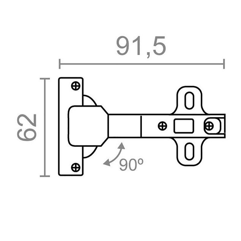 BLÍSTER DOBRADIÇA 90º CANTO BC12 ZN EDM